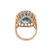 Swiss Blue Topaz Diamond Halo Ring 14K Yellow Gold 20.00 CTW Flower Size 9.25