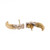 Diamond J Hoop Earrings 18K Two-Tone Gold 0.10 CTW Estate 0.60"