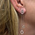 Circle Link Diamond Drop Dangle Earrings 14K White Gold 2-Strand 0.50 CTW 2.10"