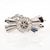 Vintage Floral Diamond Sapphire Hand Crafted Brooch Pin 18K White Gold 2.25 CTW