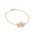 Flower Cable Link Chain Bracelet 18K Yellow Gold Cubic Zirconia Gems 6.5-7"