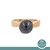 Solitaire Round Hematite Cocktail Ring 14K Yellow Gold 9.95 mm Size 8.75 Estate