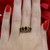 Vintage 5-Stone Black Onyx Ring 14K Yellow Gold Marquise Cut Gems Size 9.5