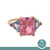 Emerald Cut Pink Gemstone Blue Topaz Accent Ring 14K Yellow Gold Size 8