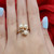 Vintage Freshwater Pearl Diamond Ring 14K Yellow Gold Swirl Design Size 6.25