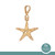 Starfish Charm Pendant 14K Yellow Gold Sealife 1"
