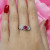 Platinum Synthetic Pink Sapphire Diamond Accent Bow Ring 0.91 CTW Round Gem 6.75