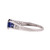 Oval Blue Synthetic Sapphire Diamond Accent Ring 10K White Gold 1.28 TW Size 6.5