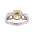 3-Stone Yellow & White Cubic Zirconia Ring 14K White Gold Size 8