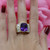 Amethyst Diamond Accent Cocktail Ring 14 Yellow Gold 7.10 CTW Size 6.5