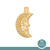 Crescent Moon Face Diamond Pendant Charm 18K Yellow Gold 0.09 TW Snap Bale 0.80"