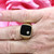 Men's Black Onyx Diamond Signet Ring 14K Yellow Gold 0.10 TW Size 12.25