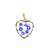 Italian Murano Millefiori Glass Heart Pendant Charm 18K Yellow Gold 0.90"