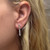 14K White Gold Diamond Bar Drop Dangle Earrings 0.22 TW 0.75"