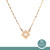 0.35 TW Princess Diamond Square Pendant Necklace 14K Gold 16.75" Snake Chain