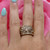 Weaved Diamond Wide Band Ring 10K Gold Twisted Swirl 1.00 TW Size 6
