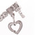 0.35 TW Diamond Round Link Tennis Bracelet 10K White Gold Heart Charm Accent 7"