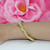 18K Yellow Gold Cluster Diamond Bangle Bracelet 1.00 CTW Floral Leaf Design 7"