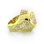 Estate Yellow Sapphire Statement Ring Diamond Accents 18K Y/Gold Cushion Cut Gem