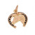 Equestrian Horseshoe Horse Charm Pendant 18K Yellow Gold Black Enamel 0.75"