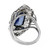 Emerald Cut Synthetic Sapphire Filigree Statement Ring 14K White Gold Estate 7