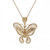 Vintage Filigree Butterfly Pendant Charm 14K Yellow Gold 1.50" Estate