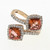 Vintage Orange Quartz CZ Bypass Ring Rose Colored Sterling Silver Ladies Size 6