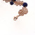 Lapis Lazuli Ball Mesh Leaf Bracelet Sterling Silver .925 Rose Gold Overlay 7-8"
