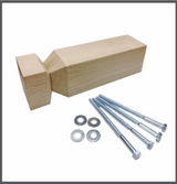 Wood box newel mounting kit for staircase