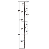 rod iron baluster hammered