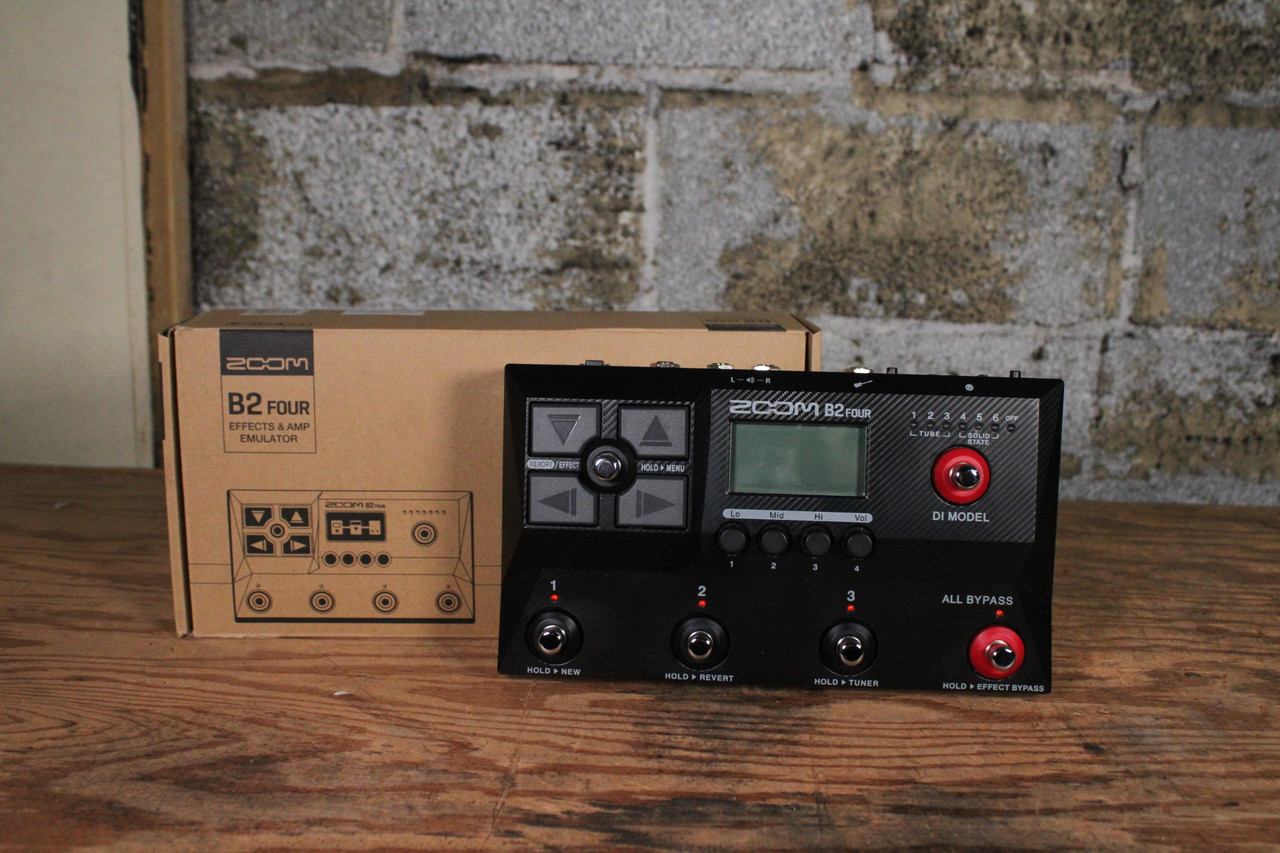 Zoom B2 Four Bass Multi-Effects & Amp Emulator w/ Box & Manual (Used)