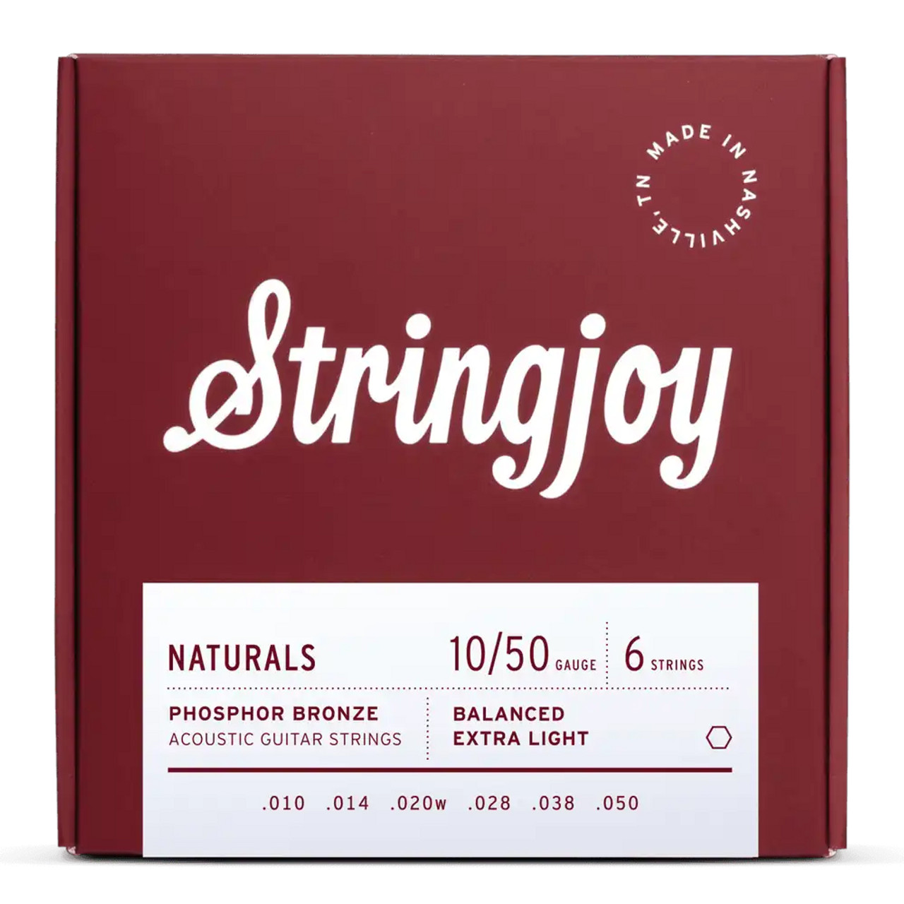 Stringjoy Naturals | Extra Light Gauge (10-50)  - Phosphor Bronze Acoustic Guitar Strings