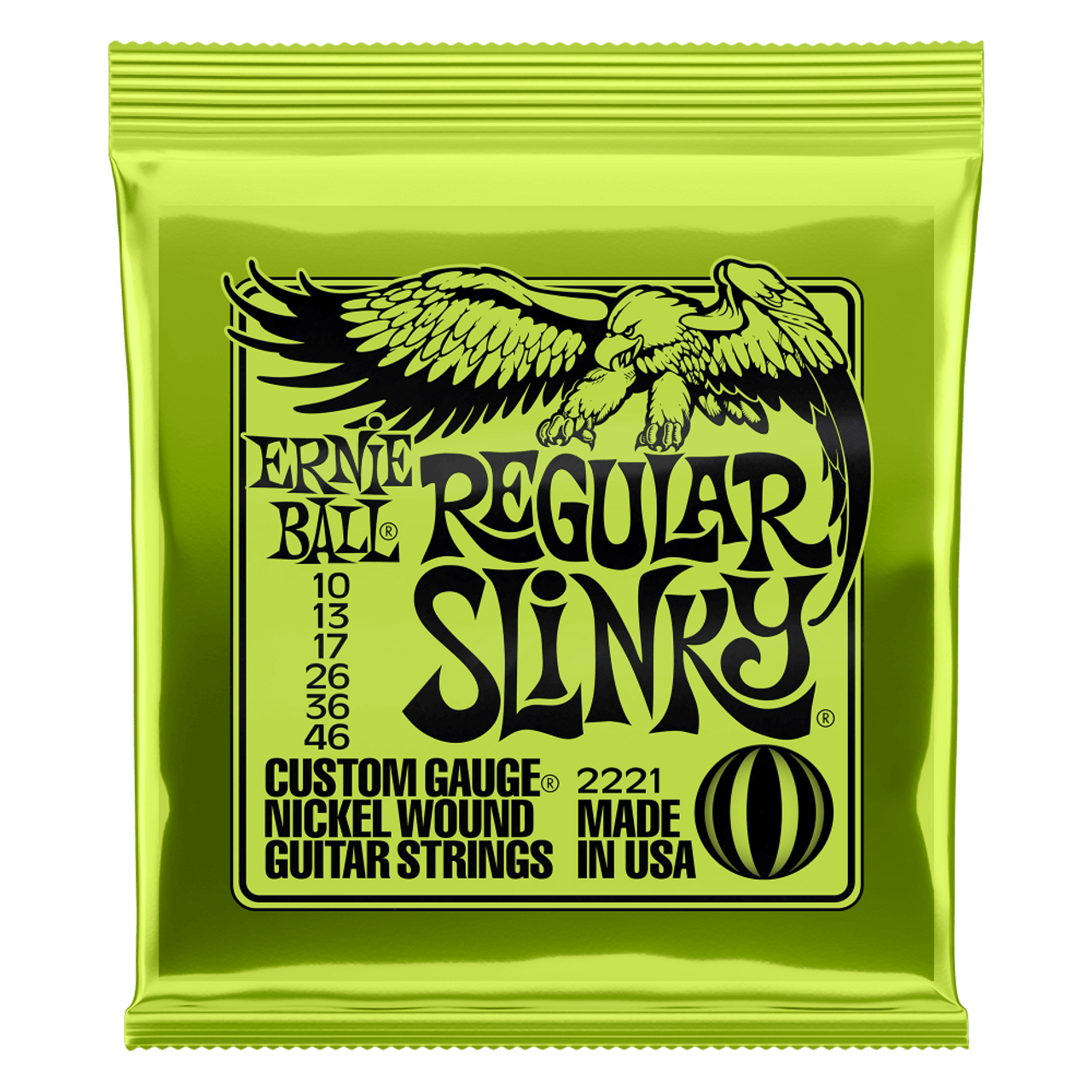 Ernie Ball Regular Slinky Nickel Wound Electric Guitar Strings 10-46 Gauge