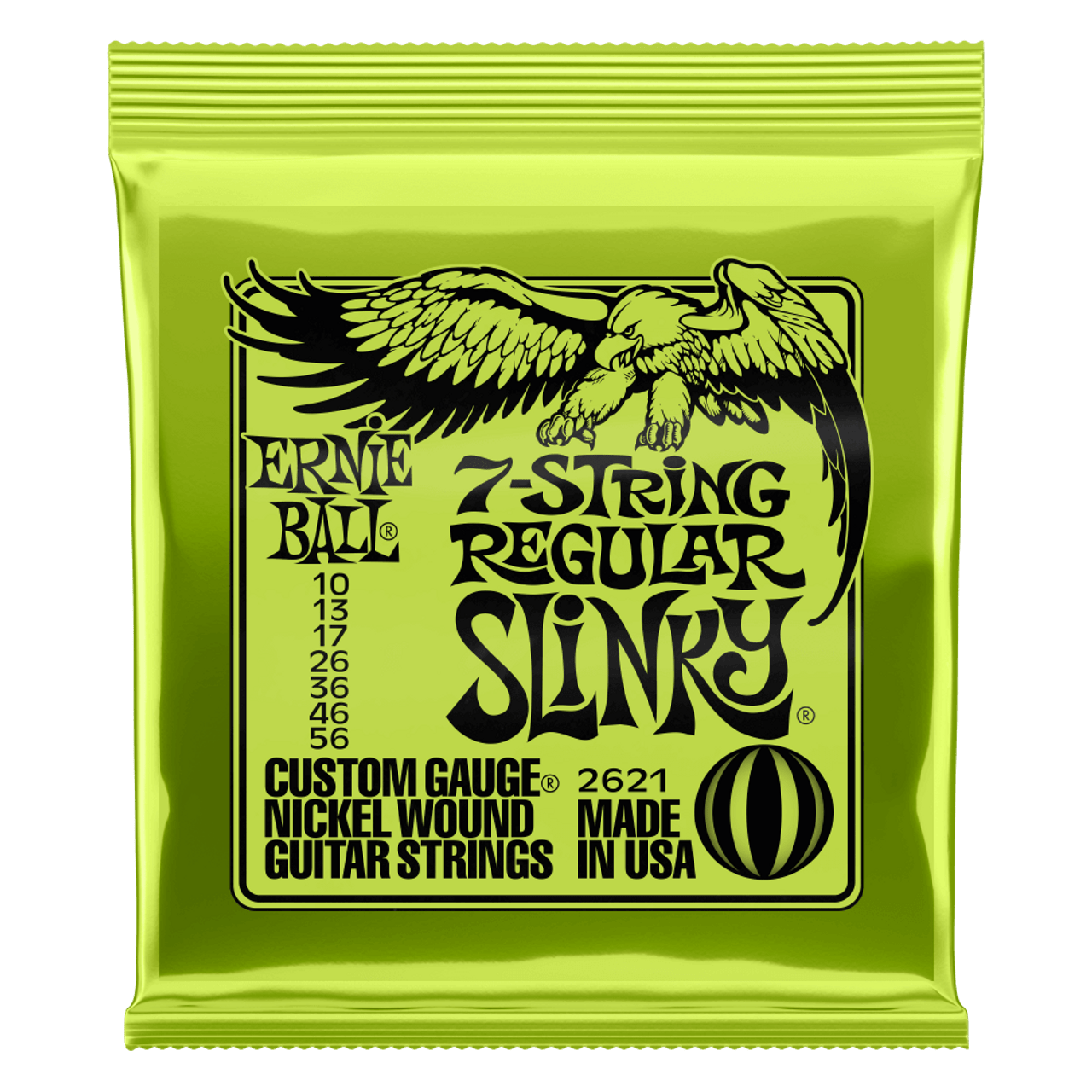 Ernie Ball Regular Slinky Nickel Wound 7-String Electric Guitar Strings 10-56 Gauge