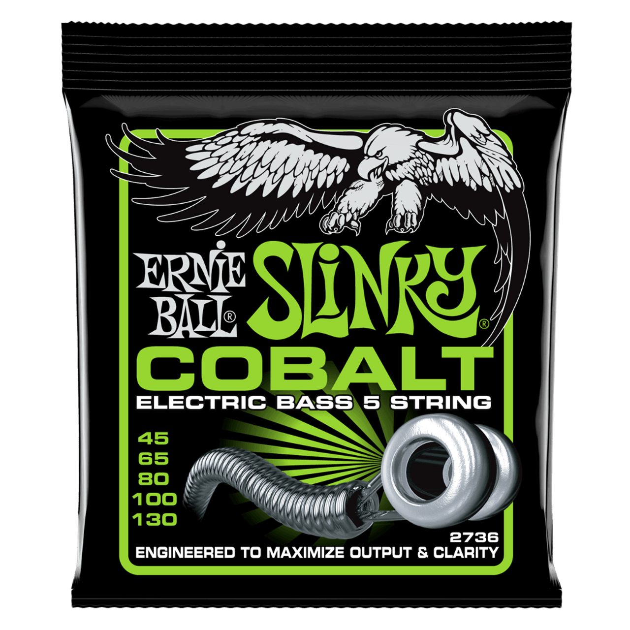 Ernie Ball Regular Slinky Cobalt 5-String Electric Bass Strings 45-130 Gauge