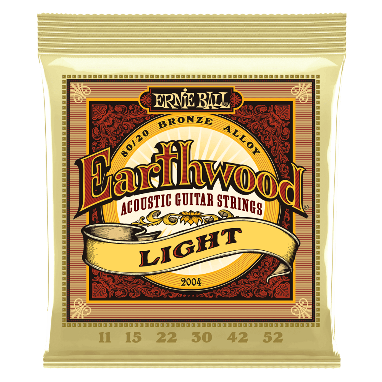 Ernie Ball Light Earthwood 80/20 Bronze Acoustic Guitar Strings 11-52 Gauge Ernie Ball Light Earthwood 80/20 Bronze Acoustic Guitar Strings 11-52 Gauge