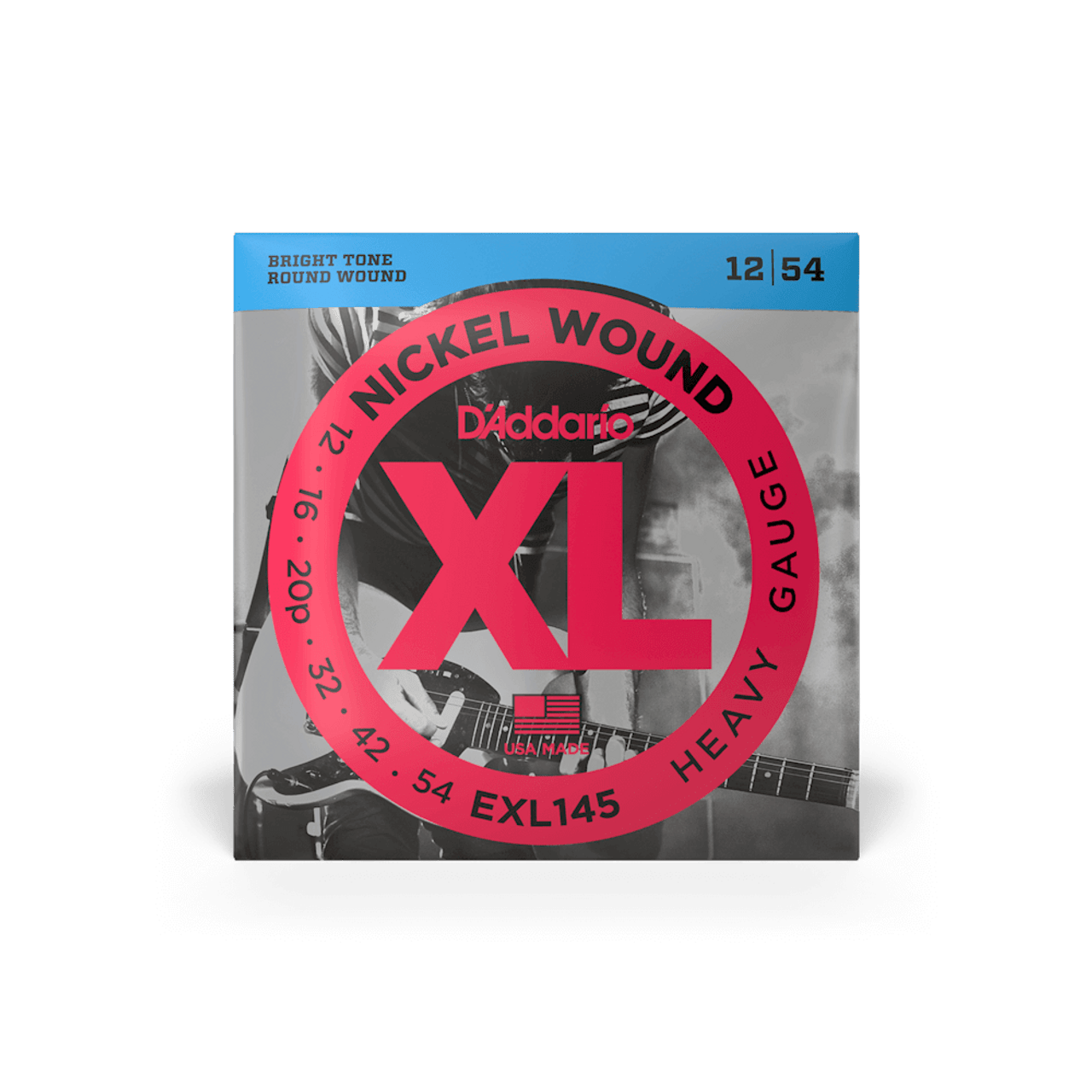 D'Addario EXL145 12-54 Heavy Plain 3rd Nickel Wound Electric Guitar Strings