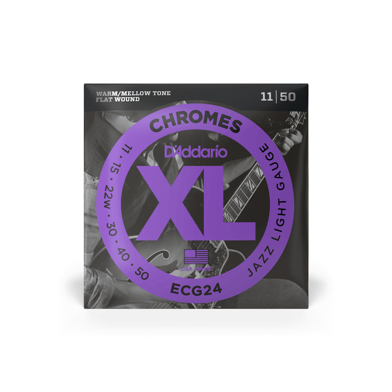 D'Addario ECG24 XL Chromes Flatwound 11-50 Guitar Strings