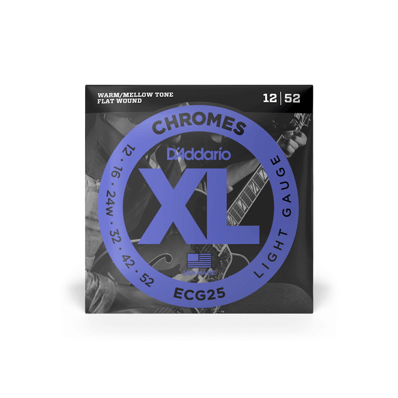 D'Addario ECG25 XL Chromes Flatwound 12-52 Guitar Strings