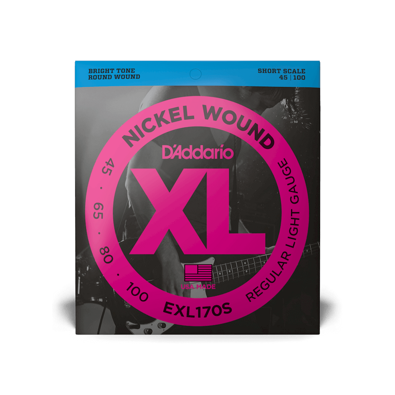D'Addario EXL170S 45-100 Short Scale  Nickel Wound Bass Strings D'Addario EXL170S 45-100 Short Scale  Nickel Wound Bass Strings