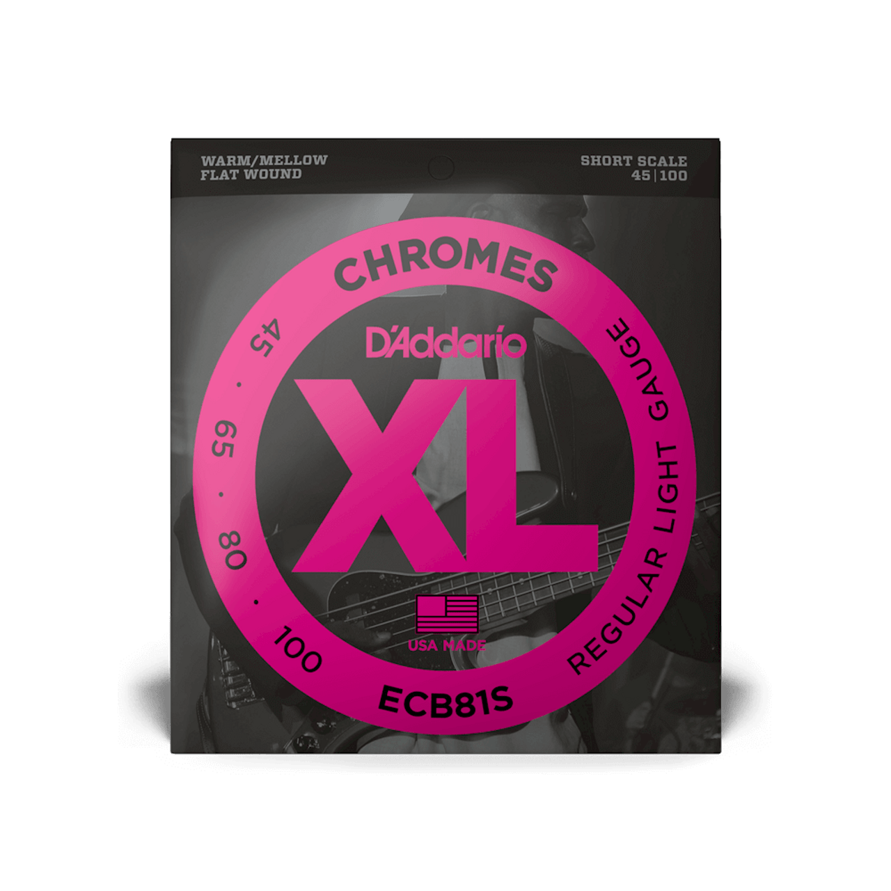 D'Addario ECB81S Short Scale 45-100 Chromes Flatwound