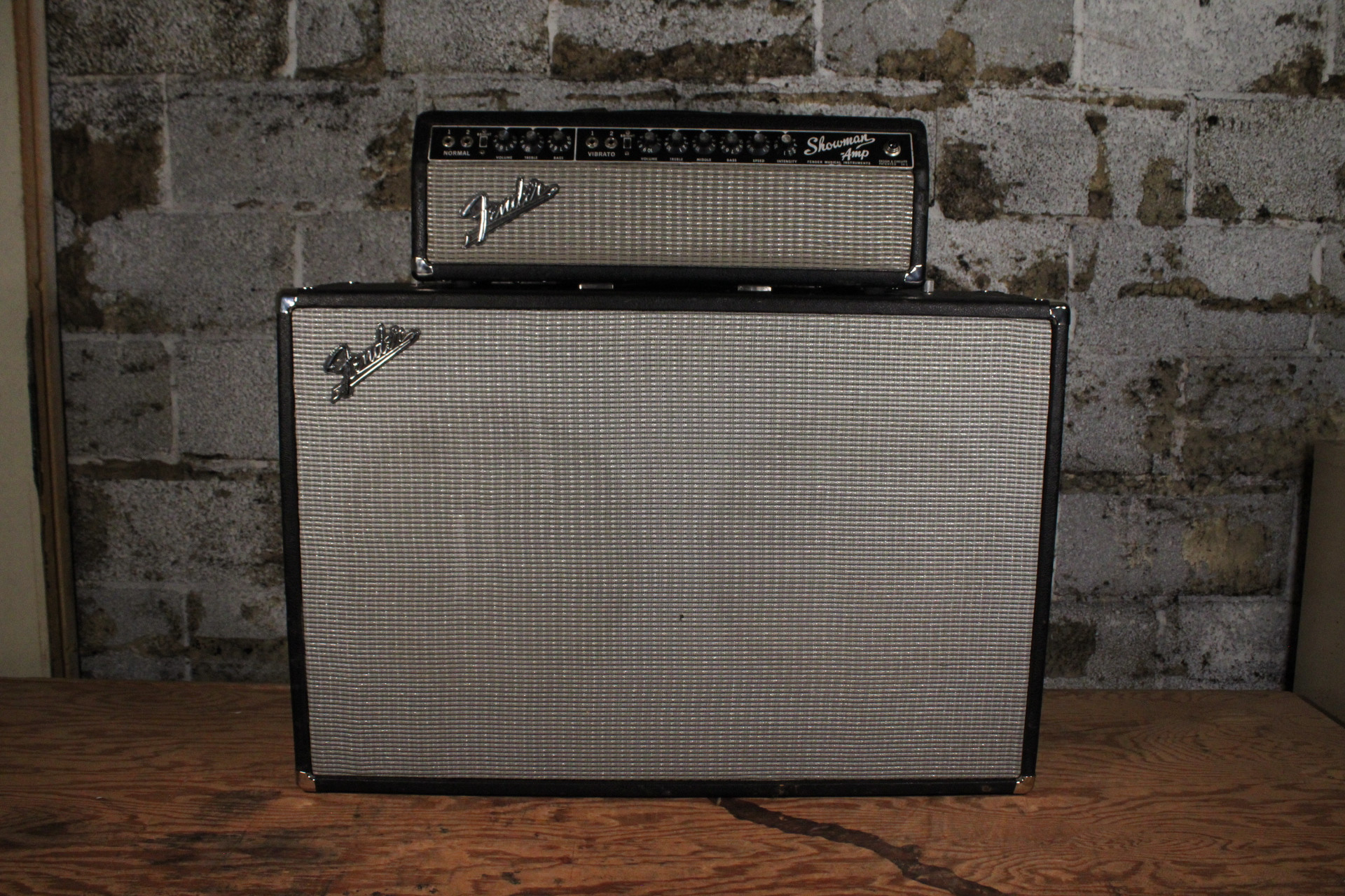 1966 Fender Showman 85 Watt Tube Guitar Head w/ Fender 2X15 Guitar Cabinet