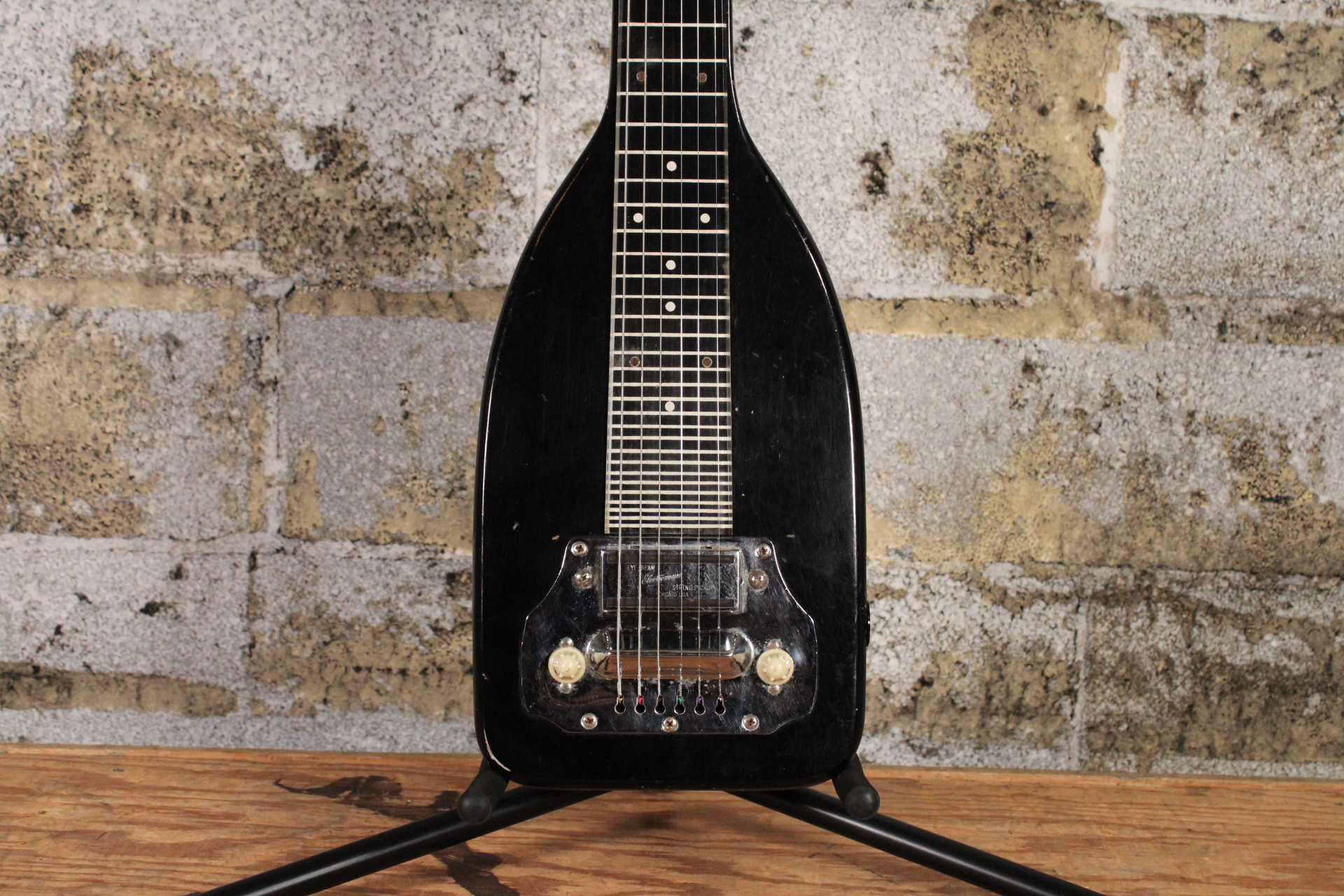 1950s Electromuse Lap Steel Black w/ Chipboard Case