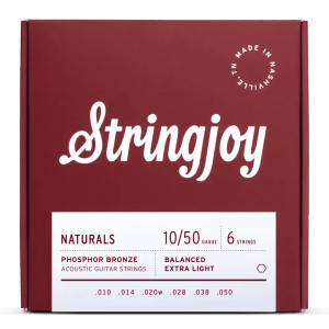 Stringjoy Naturals | Extra Light Gauge (10-50)  - Phosphor Bronze Acoustic Guitar Strings