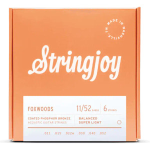 Stringjoy Foxwoods | Super Light Gauge (11-52) Coated Phosphor Bronze Acoustic Guitar Strings Stringjoy Foxwoods | Super Light Gauge (11-52) Coated Phosphor Bronze Acoustic Guitar Strings