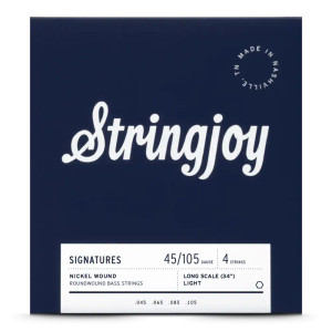 Stringjoy Light Gauge (45-105) 4 String Long Scale Nickel Wound Bass Guitar Strings Stringjoy Light Gauge (45-105) 4 String Long Scale Nickel Wound Bass Guitar Strings