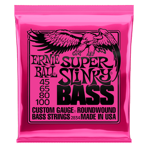 Ernie Ball Super Slinky Nickel Wound Electric Bass Strings 45-100 Gauge Ernie Ball Super Slinky Nickel Wound Electric Bass Strings 45-100 Gauge