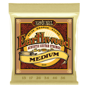 Ernie Ball Medium Earthwood 80/20 Bronze Acoustic Guitar Strings 13-56 Gauge Ernie Ball Medium Earthwood 80/20 Bronze Acoustic Guitar Strings 13-56 Gauge