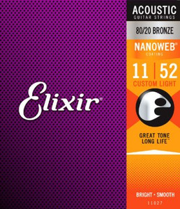 Elixir Nanoweb 80/20 Bronze Custom Light 11-52 Elixir Nanoweb 80/20 Bronze Custom Light 11-52