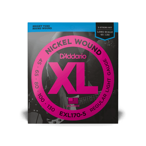 D'Addario EXL170-5 45-130 5 String Nickel Wound Bass Strings D'Addario EXL170-5 45-130 5 String Nickel Wound Bass Strings